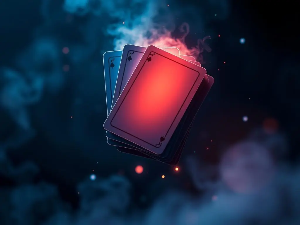 A glowing, mysterious deck of cards floating mid-air, symbolizing the essence of magic and wonder