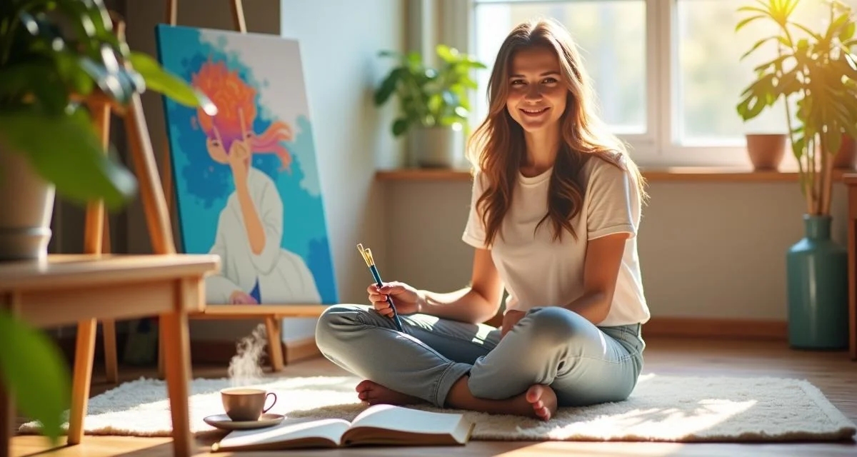 A person enjoying mindful leisure activities for stress relief and mental health